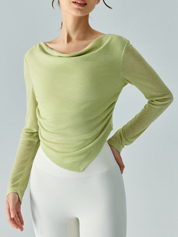 Scoop Neck Long Sleeve Sports Top