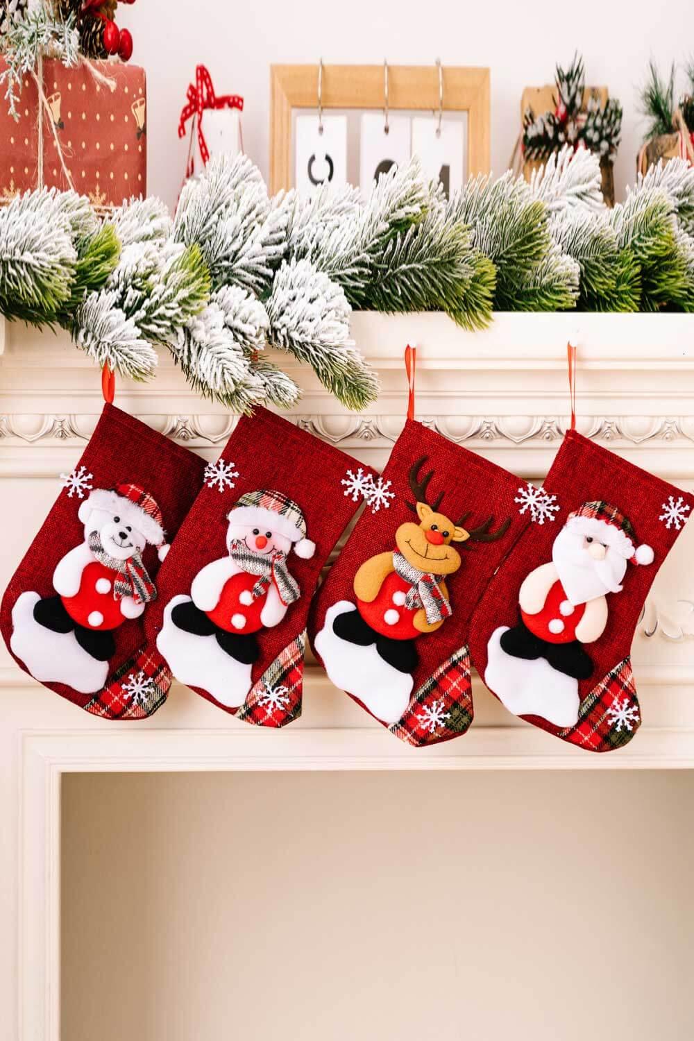 4-Pack Snowflake Christmas Stocking Hanging Widgets - Flyclothing LLC