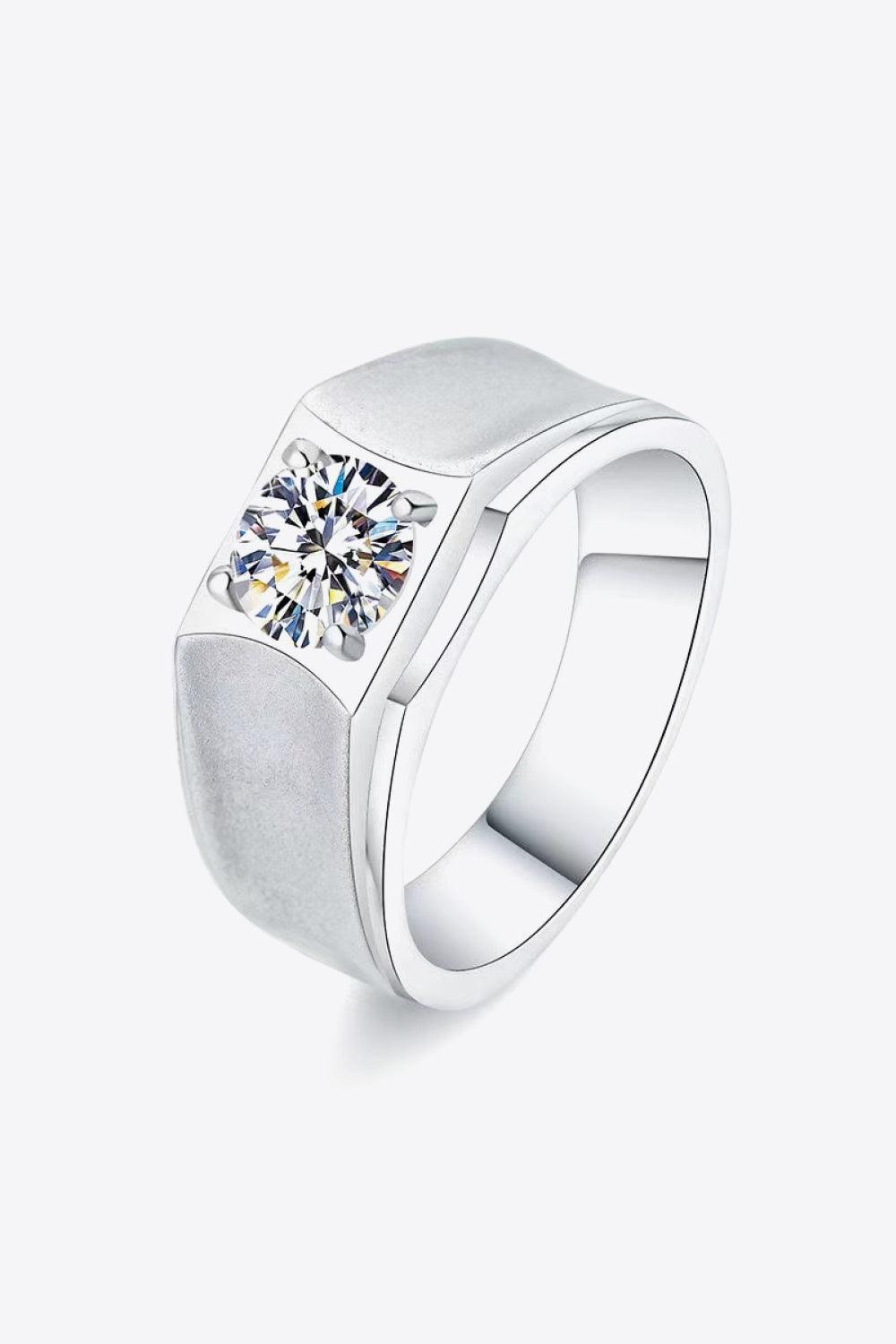 1 Carat Moissanite Wide Band Ring - Flyclothing LLC