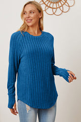 Basic Bae Full Size Ribbed Thumbhole Sleeve T-Shirt - Flyclothing LLC