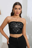 Heart Spider Web Graphic Tube Top - Flyclothing LLC