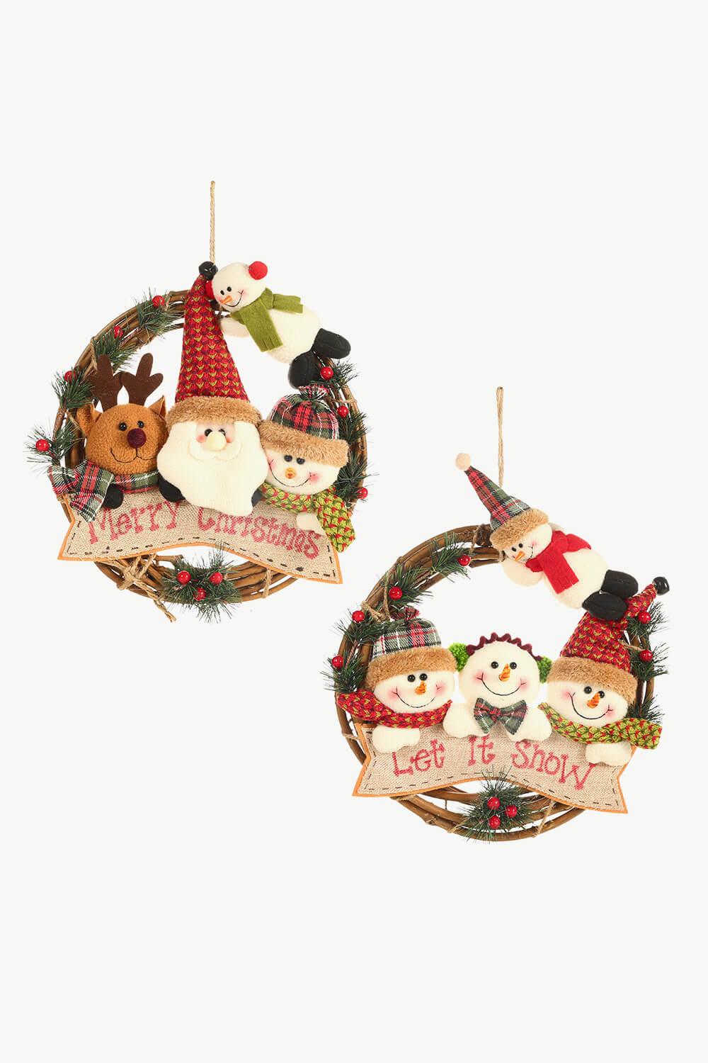 Christmas Rattan Wreath Gnome Ornaments - Flyclothing LLC