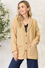 Heimish Full Size Button Up Long Sleeve Cardigan - Flyclothing LLC