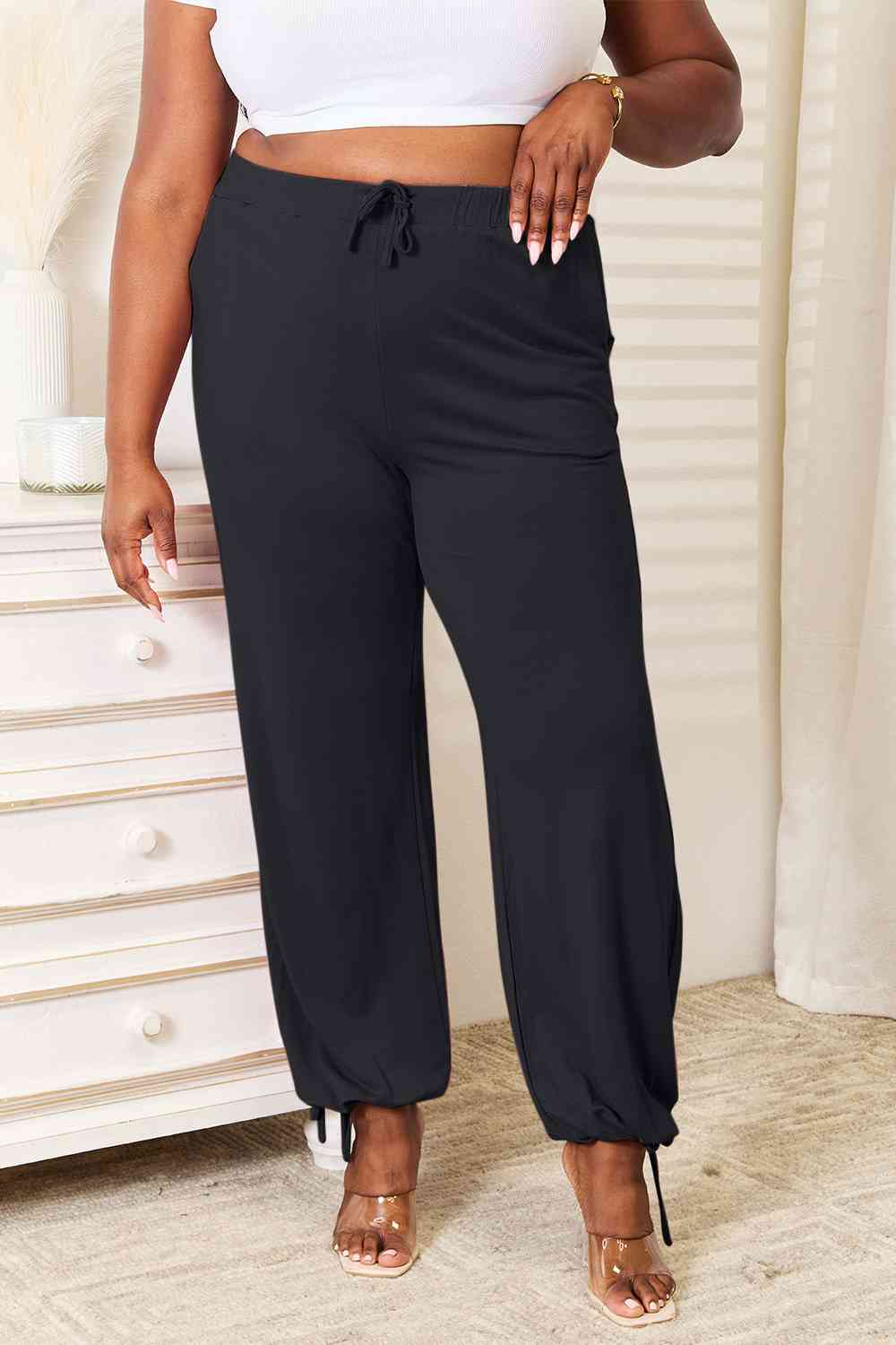 Basic Bae Full Size Soft Rayon Drawstring Waist Pants with Pockets - Flyclothing LLC