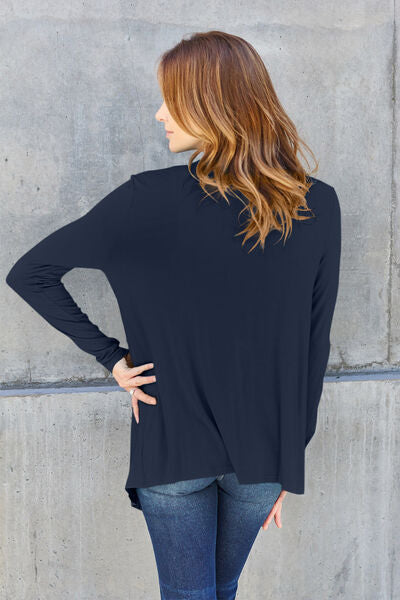 Basic Bae Full Size Open Front Long Sleeve Cover Up - Flyclothing LLC