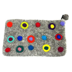 Polka Dot Felt Clutch - Flyclothing LLC