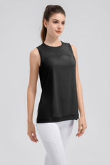 Slit Round Neck Tank - Flyclothing LLC