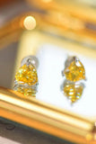 2 Carat Yellow Heart Moissanite Platinum-Plated Earrings - Flyclothing LLC