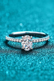 925 Sterling Silver Inlaid 1 Carat Moissanite Ring - Flyclothing LLC