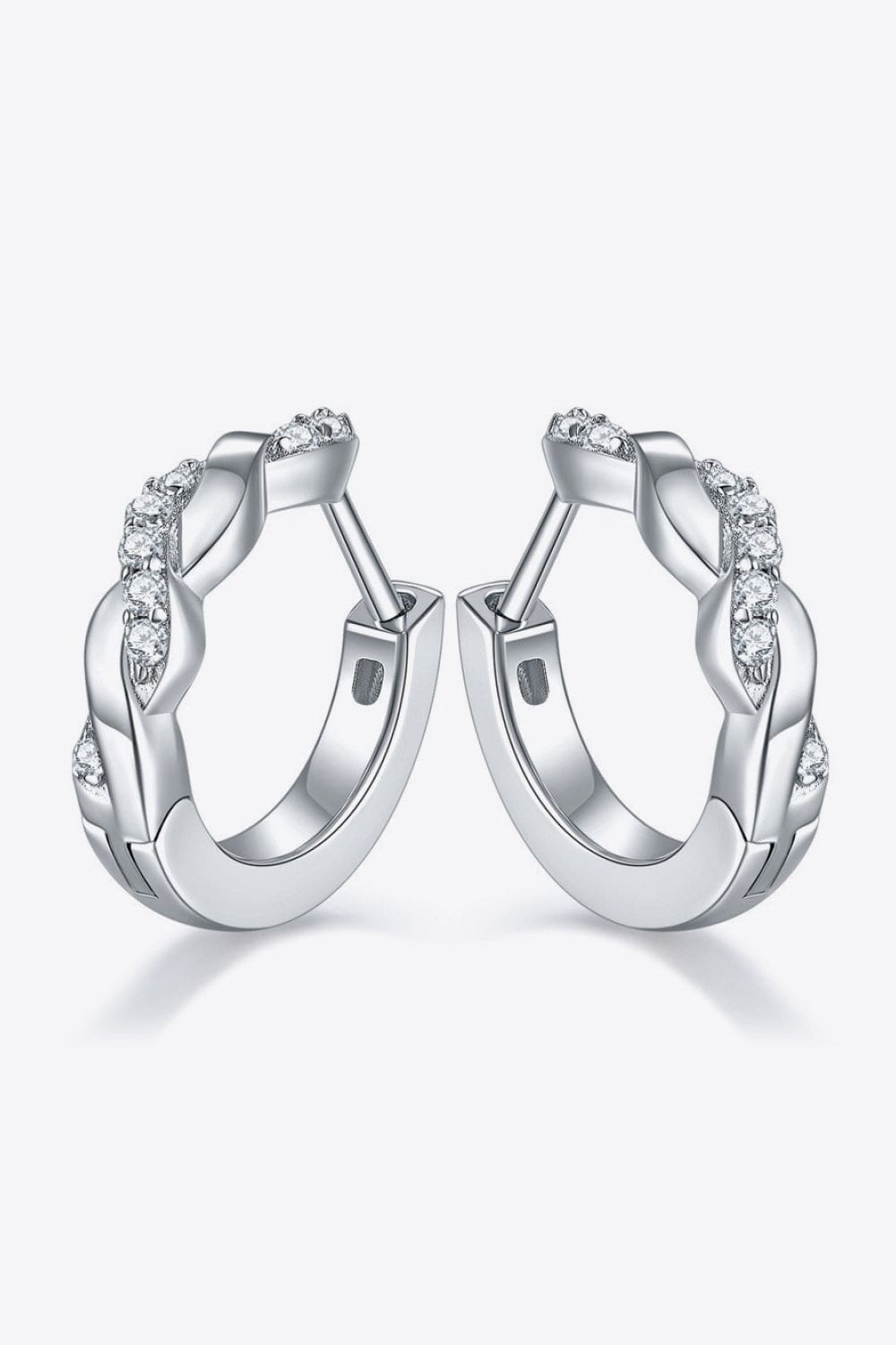 Moissanite Twisted Platinum-Plated Earrings - Flyclothing LLC