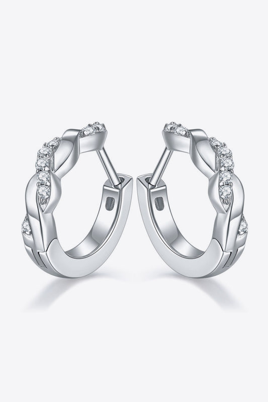 Moissanite Twisted Platinum-Plated Earrings - Flyclothing LLC