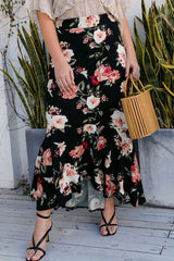 Plus Size Floral High-Rise Skirt - Flyclothing LLC