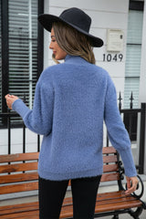 Turtle Neck Long Sleeve Pullover Sweater - Flyclothing LLC