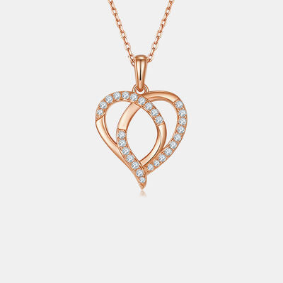 Moissanite 925 Sterling Silver Heart Shape Necklace - Flyclothing LLC