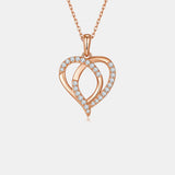 Moissanite 925 Sterling Silver Heart Shape Necklace - Flyclothing LLC