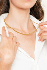 18K Gold Plated Curb Chain Necklace - Trendsi