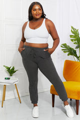 Blumin Apparel Full Size Easy Living Ribbed Joggers - Trendsi