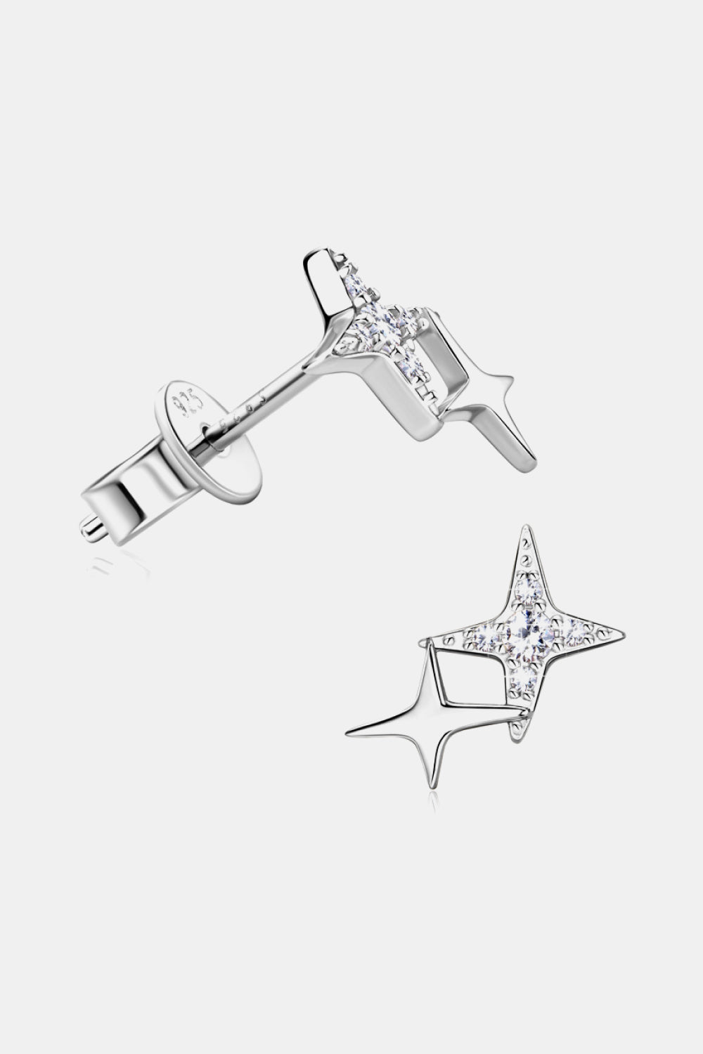 Moissanite 925 Sterling Silver Star Shape Earrings - Flyclothing LLC