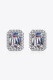 1 Carat Moissanite Rhodium-Plated Square Stud Earrings - Flyclothing LLC