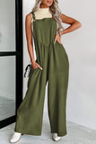 Square Neck Wide Strap Jumpsuit - Flyclothing LLC