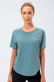 Round Neck Raglan Sleeve Active Tee - Flyclothing LLC