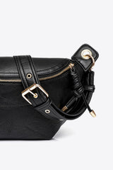 PU Leather Chain Strap Crossbody Bag - Trendsi