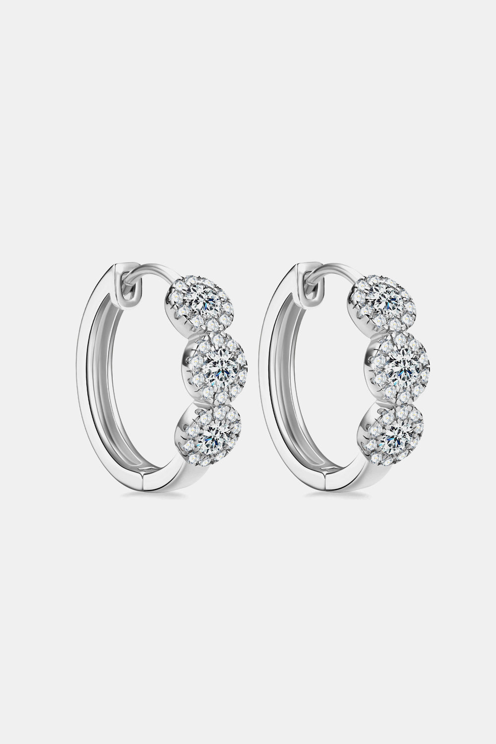 Moissanite 925 Sterling Silver Huggie Earrings - Flyclothing LLC