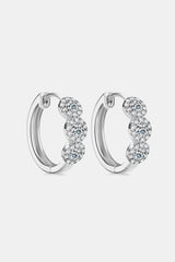 Moissanite 925 Sterling Silver Huggie Earrings - Flyclothing LLC