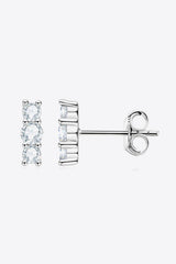 Heartbeat Rhythm 925 Sterling Silver Moissanite Stud Earrings - Trendsi