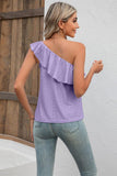 Eyelet One-Shoulder Tank - Trendsi