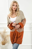 Color Contrast Ball Decoration Medium Long Cardigan - Flyclothing LLC