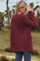 Open Front Long Sleeve Cardigan - Flyclothing LLC