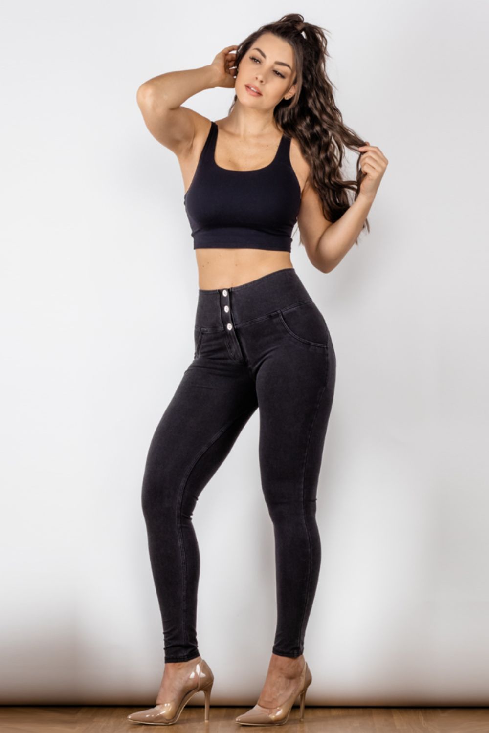 High waist hourglass-fit WR.UP® shaping super skinny jeggings