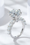 3-Carat Moissanite Platinum-Plated Side Stone Ring - Flyclothing LLC