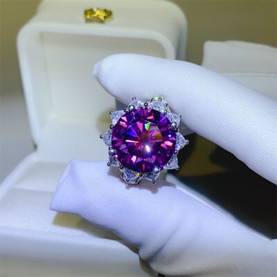 10 Carat Moissanite 925 Sterling Silver Flower Shape Ring - Flyclothing LLC