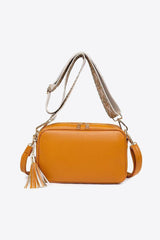 PU Leather Tassel Crossbody Bag - Trendsi