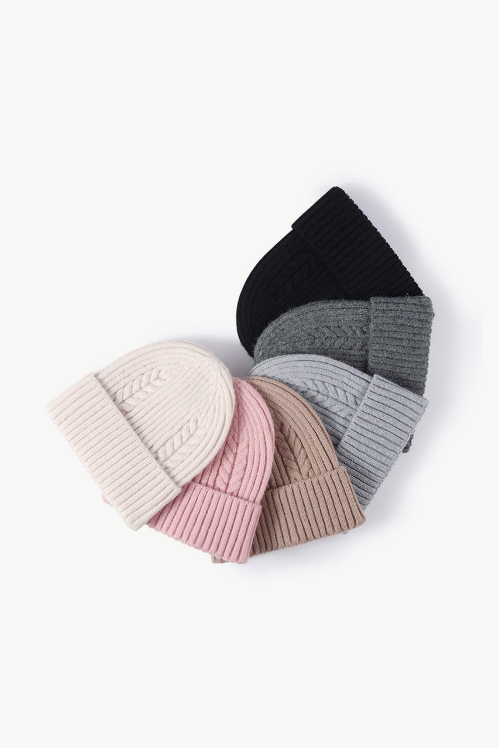 Cable-Knit Cuff Beanie - Trendsi