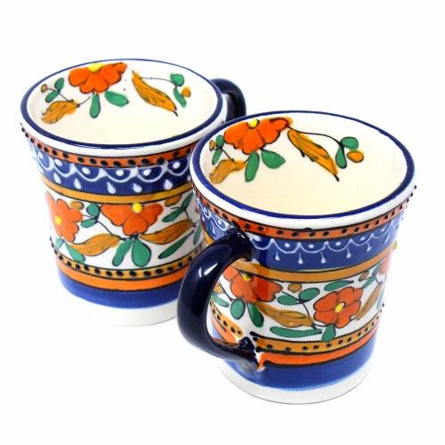 Flared Coffee Mugs - Orange and Blue, Set of Two - Encantada - Flyclothing LLC