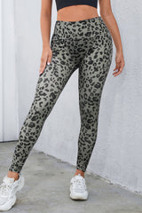 Leopard Print Wide Waistband Leggings - Flyclothing LLC