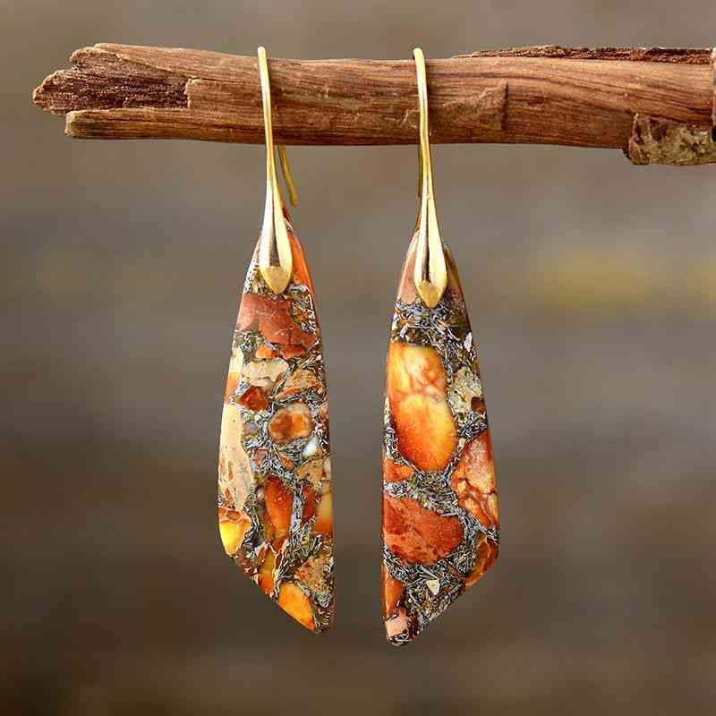 Gold-Plated Copper Dangle Earrings - Flyclothing LLC