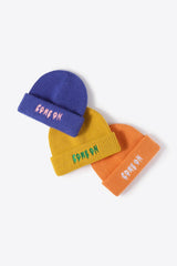 COME ON Embroidered Cuff Knit Beanie - Flyclothing LLC