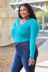 Basic Bae Full Size Round Neck Long Sleeve Bodysuit - Flyclothing LLC