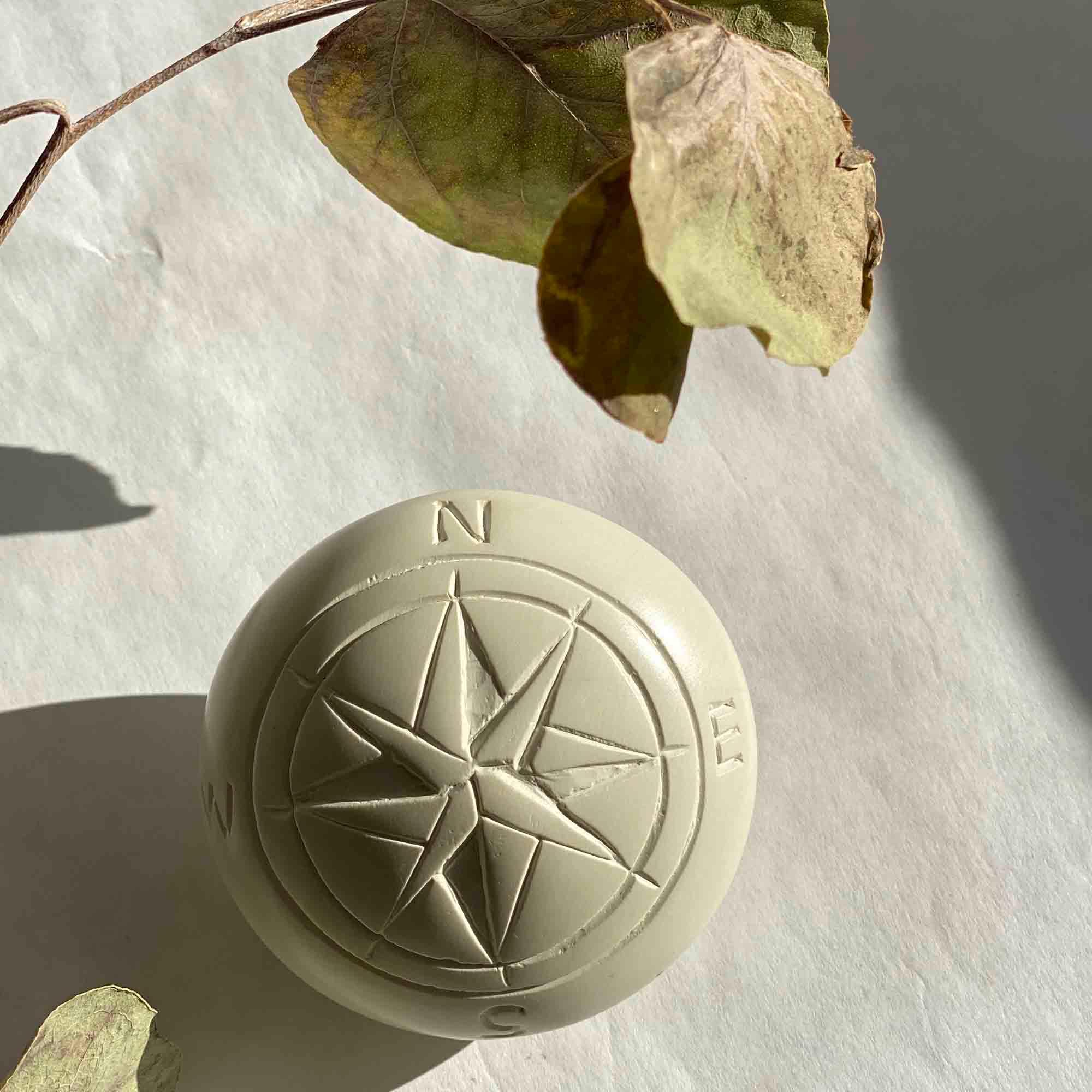 Compass Soapstone Sculpture, Natural Stone - Flyclothing LLC