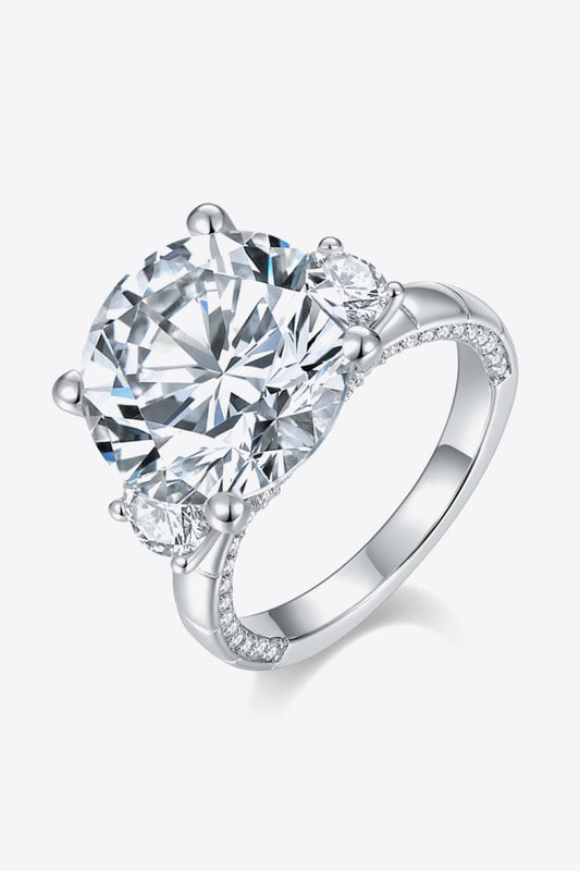 8.6 Carat Moissanite Platinum-Plated Ring - Flyclothing LLC