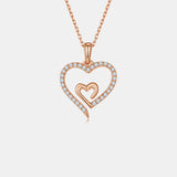 Moissanite 925 Sterling Silver Heart Pendant Necklace - Flyclothing LLC