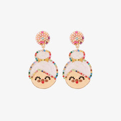 Rhinestone Alloy Mrs. Claus Earrings