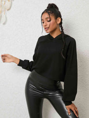 Lace-Up Long Sleeve Hoodie - Trendsi