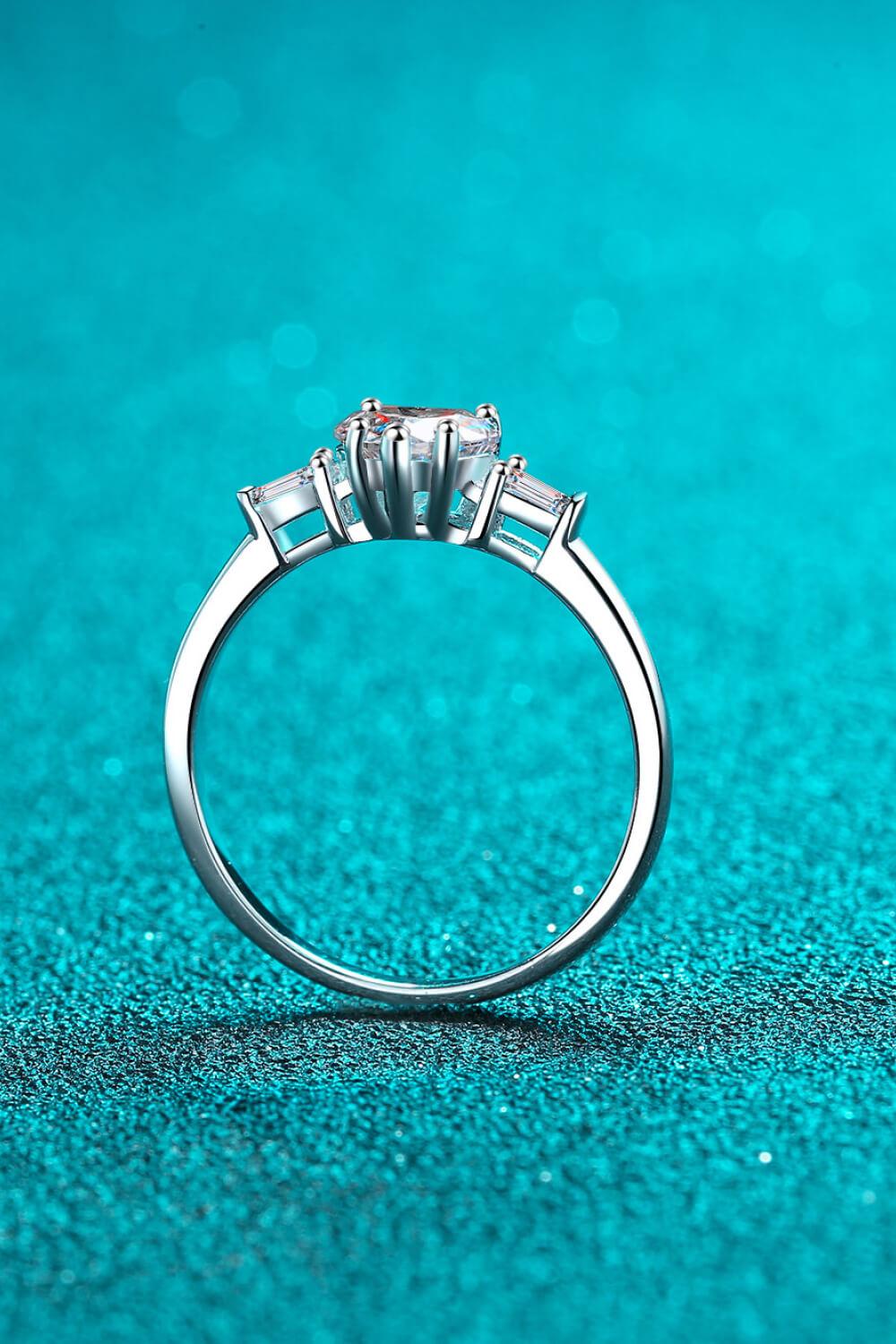 1.2 Carat Moissanite Heart Ring - Flyclothing LLC