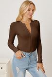 Zip Up Long Sleeve Bodysuit - Flyclothing LLC