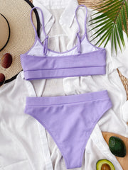 Scoop Neck Spaghetti Strap Two-Piece Swim Set - Flyclothing LLC